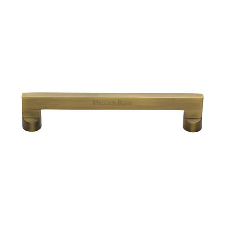 This is an image of a Heritage Brass - Cabinet Pull Apollo Design 160mm CTC Antique Brass Finish, c0345-160-at that is available to order from T.H Wiggans Ironmongery in Kendal.