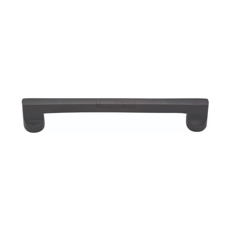 This is an image of a Heritage Brass - Cabinet Pull Apollo Design 160mm CTC Matt Black Finish, c0345-160-bkmt that is available to order from T.H Wiggans Ironmongery in Kendal.