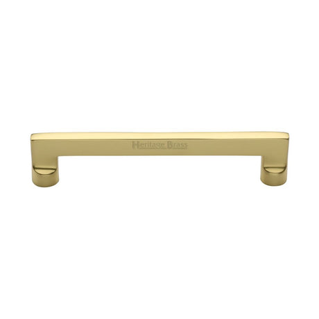 This is an image of a Heritage Brass - Cabinet Pull Apollo Design 160mm CTC Polished Brass Finish, c0345-160-pb that is available to order from T.H Wiggans Ironmongery in Kendal.