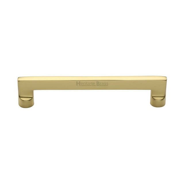 This is an image of a Heritage Brass - Cabinet Pull Apollo Design 160mm CTC Polished Brass Finish, c0345-160-pb that is available to order from T.H Wiggans Ironmongery in Kendal.