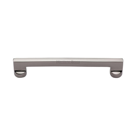 This is an image of a Heritage Brass - Cabinet Pull Apollo Design 160mm CTC Polished Nickel Finish, c0345-160-pnf that is available to order from T.H Wiggans Ironmongery in Kendal.