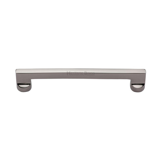 This is an image of a Heritage Brass - Cabinet Pull Apollo Design 160mm CTC Polished Nickel Finish, c0345-160-pnf that is available to order from T.H Wiggans Ironmongery in Kendal.