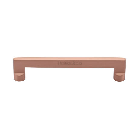This is an image of a Heritage Brass - Cabinet Pull Apollo Design 160mm CTC Satin Rose Gold Finish, c0345-160-srg that is available to order from T.H Wiggans Ironmongery in Kendal.