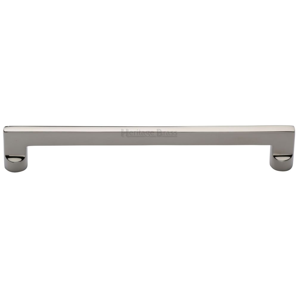 This is an image of a Heritage Brass - Cabinet Pull Apollo Design 203mm CTC Polished Nickel Finish, c0345-203-pnf that is available to order from T.H Wiggans Ironmongery in Kendal.