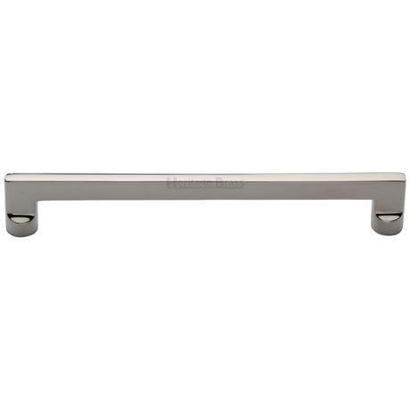 This is an image of a Heritage Brass - Cabinet Pull Apollo Design 203mm CTC Polished Nickel Finish, c0345-203-pnf that is available to order from T.H Wiggans Ironmongery in Kendal.