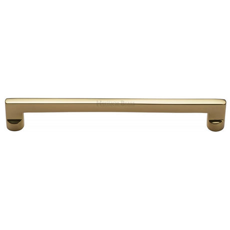 This is an image of a Heritage Brass - Cabinet Pull Apollo Design 256mm CTC Polished Brass Finish, c0345-256-pb that is available to order from T.H Wiggans Ironmongery in Kendal.