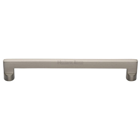 This is an image of a Heritage Brass - Cabinet Pull Apollo Design 256mm CTC Satin Nickel Finish, c0345-256-sn that is available to order from T.H Wiggans Ironmongery in Kendal.