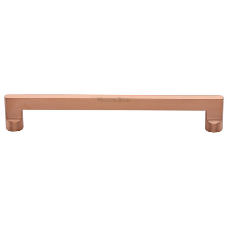 This is an image of a Heritage Brass - Cabinet Pull Apollo Design 256mm CTC Satin Rose Gold Finish, c0345-256-srg that is available to order from T.H Wiggans Ironmongery in Kendal.
