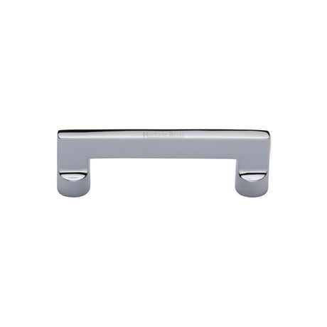 This is an image of a Heritage Brass - Cabinet Pull Apollo Design 96mm CTC Polished Chrome Finish, c0345-96-pc that is available to order from T.H Wiggans Ironmongery in Kendal.