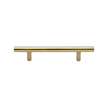 This is an image of a Heritage Brass - Cabinet Pull T-Bar Design 101mm CTC Polished Brass Finish, c0361-101-pb that is available to order from T.H Wiggans Ironmongery in Kendal.
