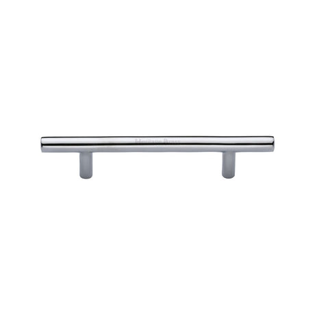 This is an image of a Heritage Brass - Cabinet Pull T-Bar Design 101mm CTC Polished Chrome Finish, c0361-101-pc that is available to order from T.H Wiggans Ironmongery in Kendal.