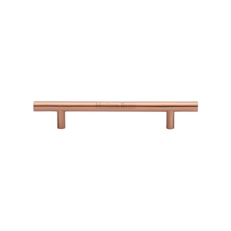 This is an image of a Heritage Brass - Cabinet Pull T-Bar Design 128mm CTC Satin Rose Gold Finish, c0361-128-srg that is available to order from T.H Wiggans Ironmongery in Kendal.