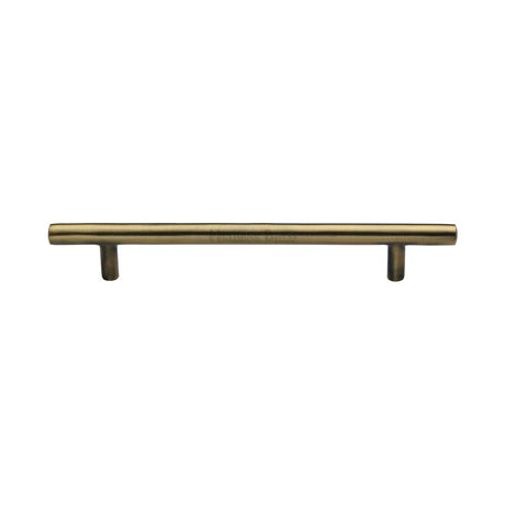 This is an image of a Heritage Brass - Cabinet Pull T-Bar Design 160mm CTC Antique Brass Finish, c0361-160-at that is available to order from T.H Wiggans Ironmongery in Kendal.