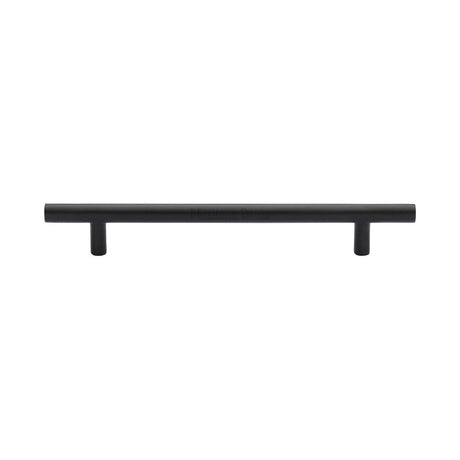 This is an image of a Heritage Brass - Cabinet Pull T-Bar Design 160mm CTC Matt Black Finish, c0361-160-bkmt that is available to order from T.H Wiggans Ironmongery in Kendal.