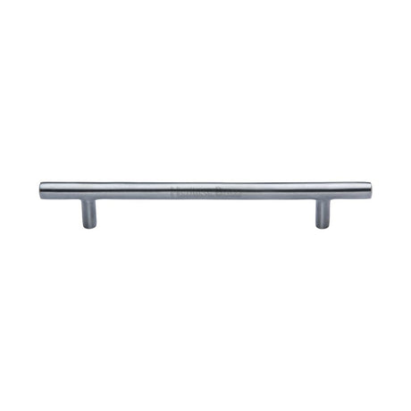 This is an image of a Heritage Brass - Cabinet Pull T-Bar Design 160mm CTC Satin Chrome Finish, c0361-160-sc that is available to order from T.H Wiggans Ironmongery in Kendal.