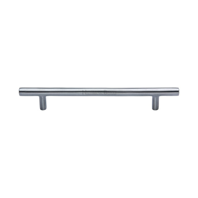 This is an image of a Heritage Brass - Cabinet Pull T-Bar Design 160mm CTC Satin Chrome Finish, c0361-160-sc that is available to order from T.H Wiggans Ironmongery in Kendal.