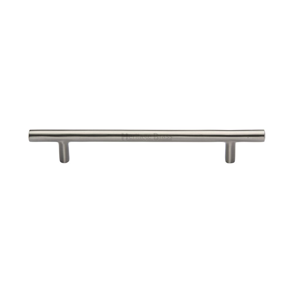 This is an image of a Heritage Brass - Cabinet Pull T-Bar Design 160mm CTC Satin Nickel Finish, c0361-160-sn that is available to order from T.H Wiggans Ironmongery in Kendal.