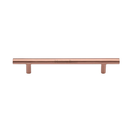 This is an image of a Heritage Brass - Cabinet Pull T-Bar Design 160mm CTC Satin Rose Gold Finish, c0361-160-srg that is available to order from T.H Wiggans Ironmongery in Kendal.