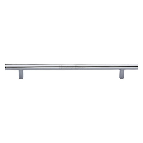 This is an image of a Heritage Brass - Cabinet Pull T-Bar Design 203mm CTC Polished Chrome Finish, c0361-203-pc that is available to order from T.H Wiggans Ironmongery in Kendal.