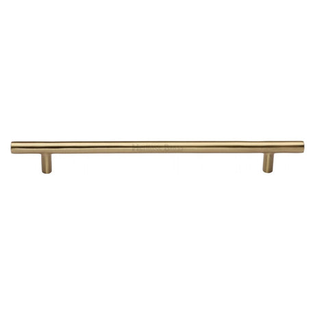 This is an image of a Heritage Brass - Cabinet Pull T-Bar Design 203mm CTC Satin Brass Finish, c0361-203-sb that is available to order from T.H Wiggans Ironmongery in Kendal.