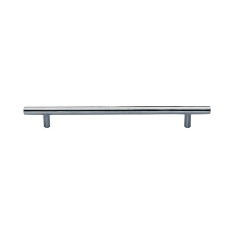 This is an image of a Heritage Brass - Cabinet Pull T-Bar Design 203mm CTC Satin Chrome Finish, c0361-203-sc that is available to order from T.H Wiggans Ironmongery in Kendal.