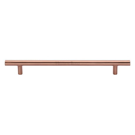 This is an image of a Heritage Brass - Cabinet Pull T-Bar Design 203mm CTC Satin Rose Gold Finish, c0361-203-srg that is available to order from T.H Wiggans Ironmongery in Kendal.