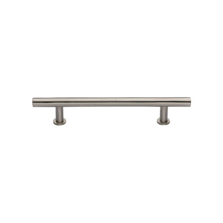 This is an image of a Heritage Brass - Cabinet Pull T-Bar Design with 16mm Rose 128mm CTC Satin Nickel, c0362-128-sn that is available to order from T.H Wiggans Ironmongery in Kendal.