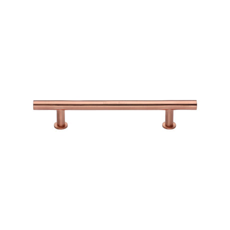 This is an image of a Heritage Brass - Cabinet Pull T-Bar Design with 16mm Rose 128mm CTC Satin Rose Go, c0362-128-srg that is available to order from T.H Wiggans Ironmongery in Kendal.