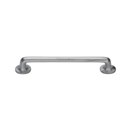 This is an image of a Heritage Brass - Heritage Cabinet Pull Traditional Design 152mm CTC Satin Chrome, c0376-152-sc that is available to order from T.H Wiggans Ironmongery in Kendal.