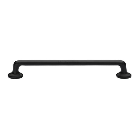 This is an image of a Heritage Brass - Cabinet Pull Traditional Design 203mm CTC Matt Black Finish, c0376-203-bkmt that is available to order from T.H Wiggans Ironmongery in Kendal.