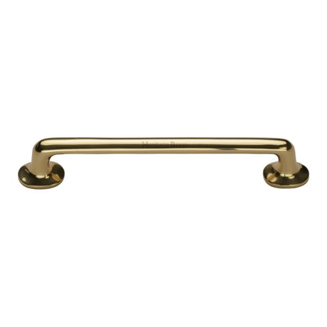 This is an image of a Heritage Brass - Cabinet Pull Traditional Design 203mm CTC Polished Brass Finish, c0376-203-pb that is available to order from T.H Wiggans Ironmongery in Kendal.