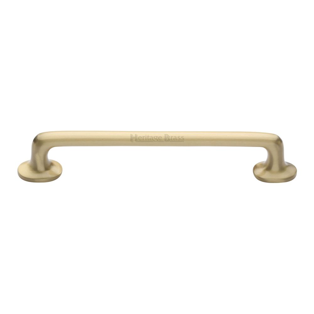 This is an image of a Heritage Brass - Cabinet Pull Traditional Design 203mm CTC Satin Brass Finish, c0376-203-sb that is available to order from T.H Wiggans Ironmongery in Kendal.