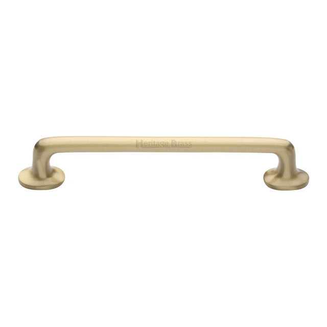 This is an image of a Heritage Brass - Cabinet Pull Traditional Design 203mm CTC Satin Brass Finish, c0376-203-sb that is available to order from T.H Wiggans Ironmongery in Kendal.