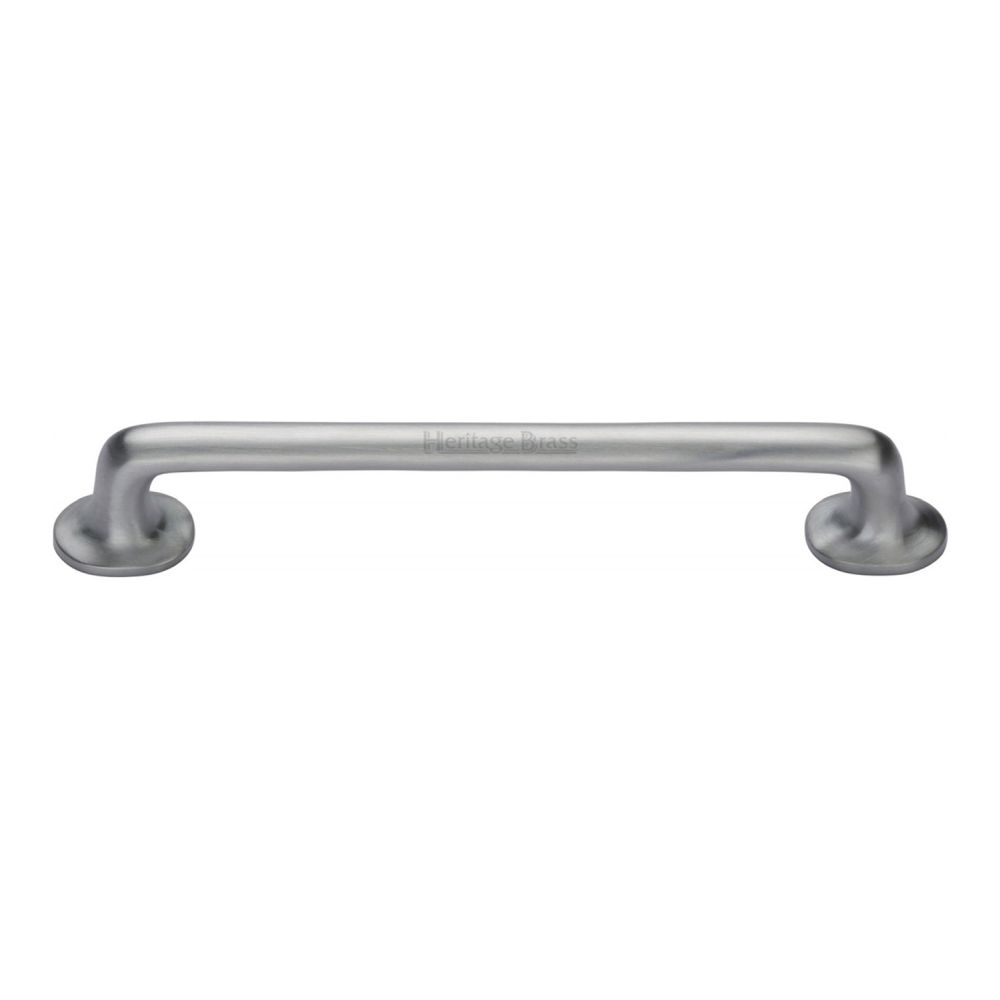 This is an image of a Heritage Brass - Cabinet Pull Traditional Design 203mm CTC Satin Chrome Finish, c0376-203-sc that is available to order from T.H Wiggans Ironmongery in Kendal.