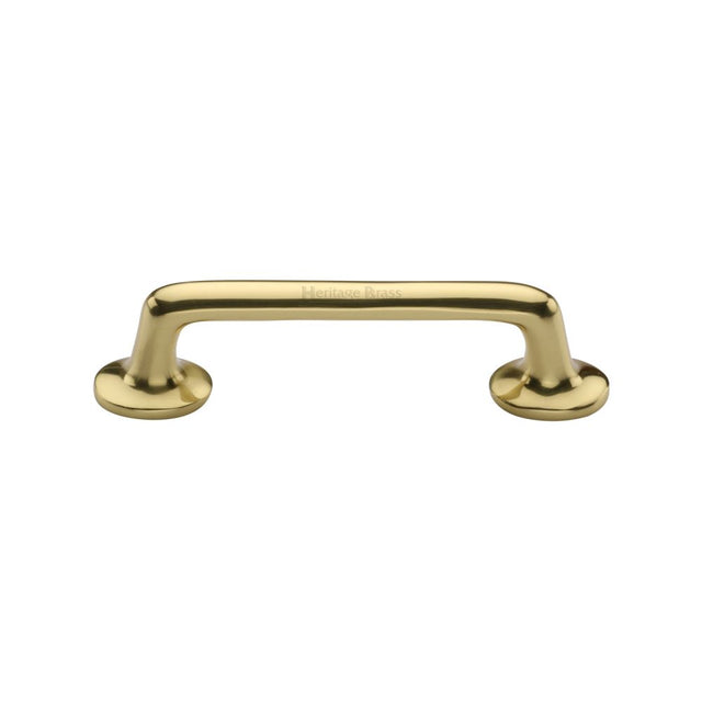 This is an image of a Heritage Brass - Cabinet Pull Traditional Design 96mm CTC Polished Brass Finish, c0376-96-pb that is available to order from T.H Wiggans Ironmongery in Kendal.