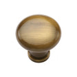 This is an image of a Heritage Brass - Cabinet Knob Victorian Round Design 32mm Antique Brass Finish, c113-32-at that is available to order from T.H Wiggans Ironmongery in Kendal.