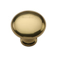 This is an image of a Heritage Brass - Cabinet Knob Victorian Round Design 32mm Polished Brass Finish, c113-32-pb that is available to order from T.H Wiggans Ironmongery in Kendal.