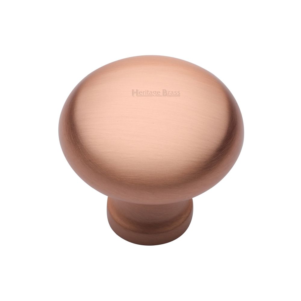 This is an image of a Heritage Brass - Cabinet Knob Victorian Round Design 32mm Satin Rose Gold Finish, c113-32-srg that is available to order from T.H Wiggans Ironmongery in Kendal.