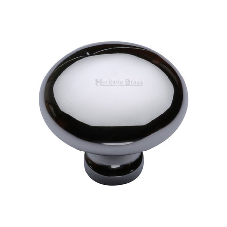 This is an image of a Heritage Brass - Cabinet Knob Victorian Round Design 38mm Polished Chrome Finish, c113-38-pc that is available to order from T.H Wiggans Ironmongery in Kendal.