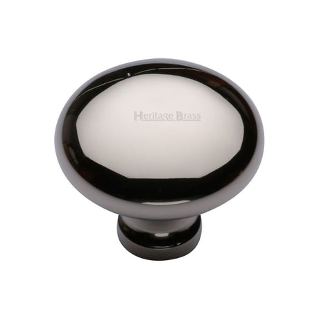 This is an image of a Heritage Brass - Cabinet Knob Victorian Round Design 38mm Polished Nickel Finish, c113-38-pnf that is available to order from T.H Wiggans Ironmongery in Kendal.