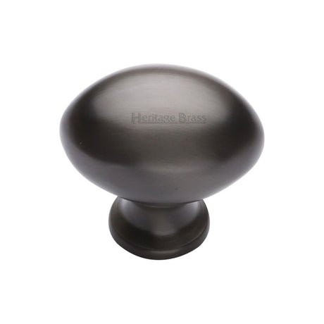 This is an image of a Heritage Brass - Cabinet Knob Victorian Oval Design 32mm Matt Bronze Finish, c114-32-mb that is available to order from T.H Wiggans Ironmongery in Kendal.