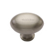This is an image of a Heritage Brass - Cabinet Knob Victorian Oval Design 32mm Satin Nickel Finish, c114-32-sn that is available to order from T.H Wiggans Ironmongery in Kendal.
