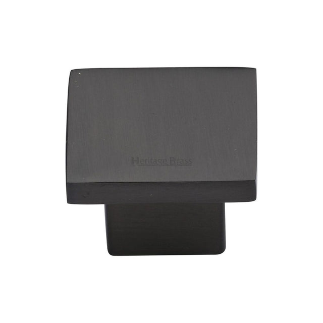 This is an image of a Heritage Brass - Cabinet Knob Classic Square Design 32mm Matt Bronze Finish, c1254-32-mb that is available to order from T.H Wiggans Ironmongery in Kendal.
