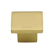 This is an image of a Heritage Brass - Cabinet Knob Classic Square Design 32mm Polished Brass Finish, c1254-32-pb that is available to order from T.H Wiggans Ironmongery in Kendal.