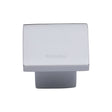 This is an image of a Heritage Brass - Cabinet Knob Classic Square Design 32mm Polished Chrome Finish, c1254-32-pc that is available to order from T.H Wiggans Ironmongery in Kendal.