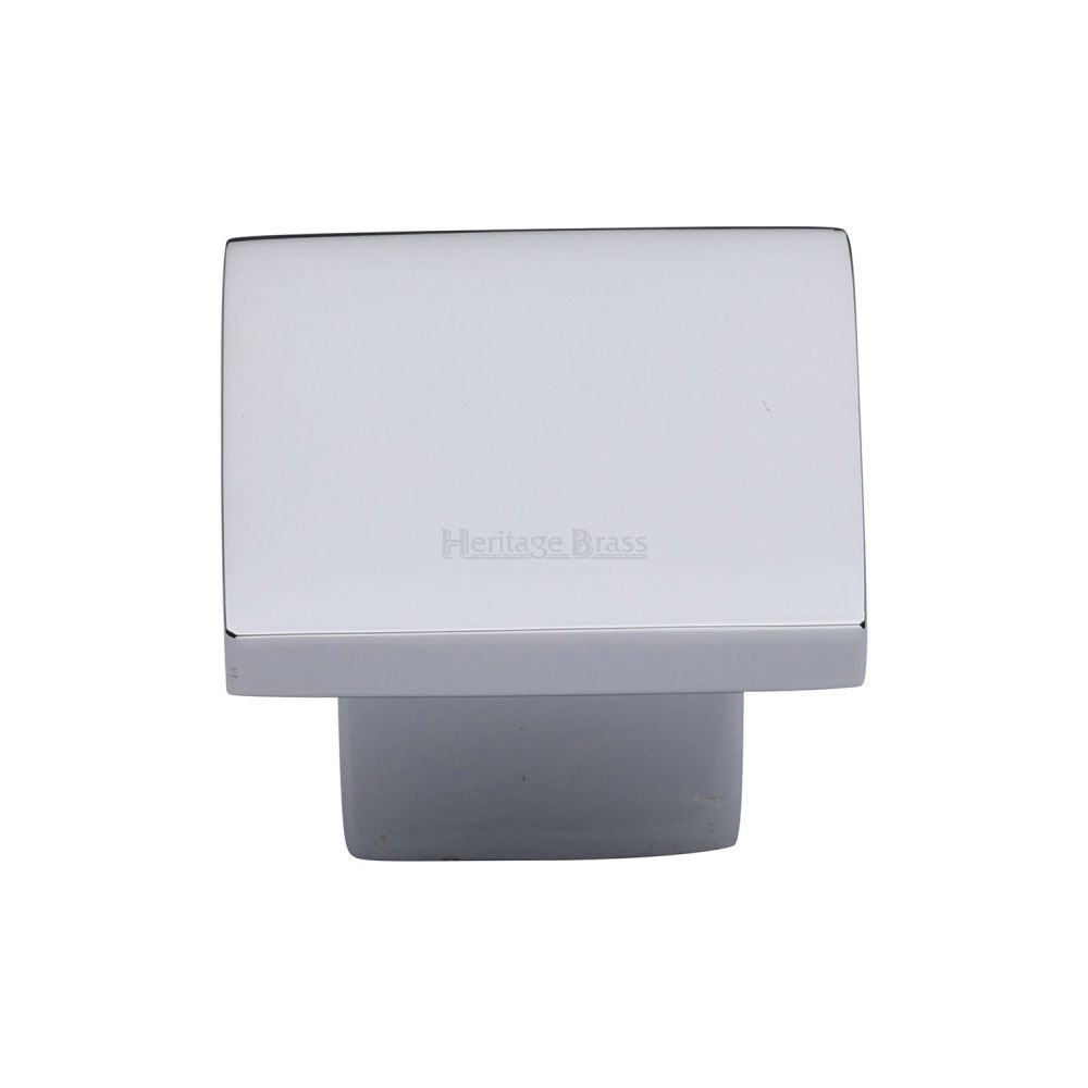 This is an image of a Heritage Brass - Cabinet Knob Classic Square Design 32mm Polished Chrome Finish, c1254-32-pc that is available to order from T.H Wiggans Ironmongery in Kendal.