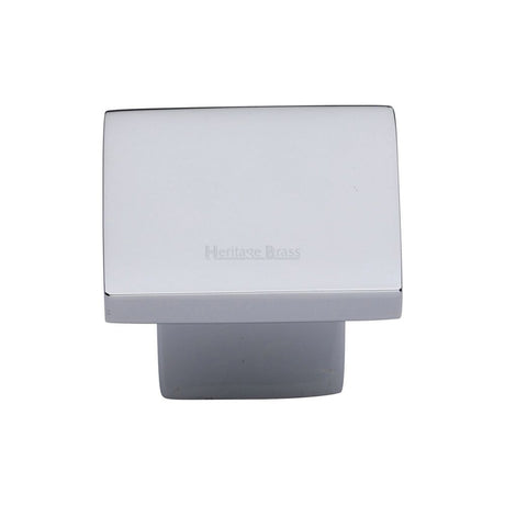 This is an image of a Heritage Brass - Cabinet Knob Classic Square Design 32mm Polished Chrome Finish, c1254-32-pc that is available to order from T.H Wiggans Ironmongery in Kendal.