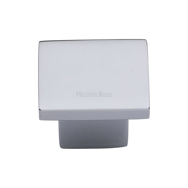 This is an image of a Heritage Brass - Cabinet Knob Classic Square Design 32mm Polished Chrome Finish, c1254-32-pc that is available to order from T.H Wiggans Ironmongery in Kendal.