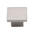 This is an image of a Heritage Brass - Cabinet Knob Classic Square Design 32mm Polished Nickel Finish, c1254-32-pnf that is available to order from T.H Wiggans Ironmongery in Kendal.