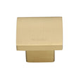 This is an image of a Heritage Brass - Cabinet Knob Classic Square Design 32mm Satin Brass Finish, c1254-32-sb that is available to order from T.H Wiggans Ironmongery in Kendal.